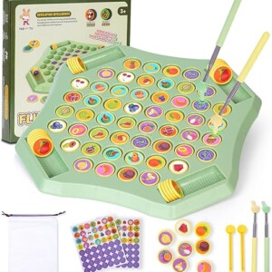 54PCS Fruit Flip Chess Memory Chess Game, Animal Flip Matching Chess Board, Memory Chess Game for Kindergarten Gathering Activity, Flip to Win Travel Memory Game (L-Fruit)