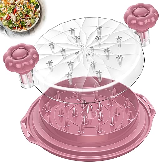 Chicken Shredder Tool Twist Large - 10'' Pro Meat Shredders for Chicken Breast,Visible Kitchen Gadgets Grinder Machine with Brush,Strong Anti-Slip Strip,Ergonomic Handle,BPA Free (Purple)