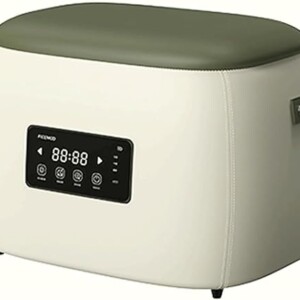 ligent Disinfection Shoe Cabinet, High-Elastic Sponge Leather Shoe Stool with Smart Touch Panel, Solid Wood Foot Stool (Green 30 * 30 * 41cm)