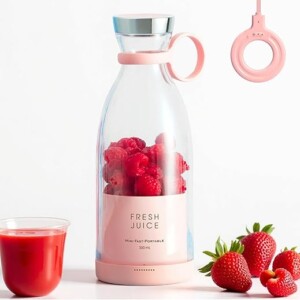 Portable Personal Mini Blender for Women: 11.8 fl oz Small Smoothie Juicer Cup for Shakes and Baby Food with Wireless Charging - Ideal for Moms & Commuters