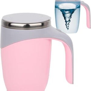 Self Stirring Mug - Automatic Magnetic Electric Coffee Mug, Rotating Cute Mixing Cup Tasse, To Stir Office/Kitchen/Travel/Home Coffee/Tea/Hot Chocolate/Milk-450 ml/15.2 oz(Pink)