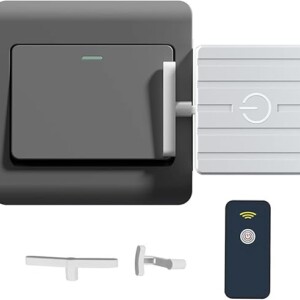 Switch Button Pusher - Remote Control Pusher Turn Off Lights for Rocker Switch/Two-Way Button Wireless for Lights and Appliances Switch Finger Bot for Home Bedroom (White-IR)